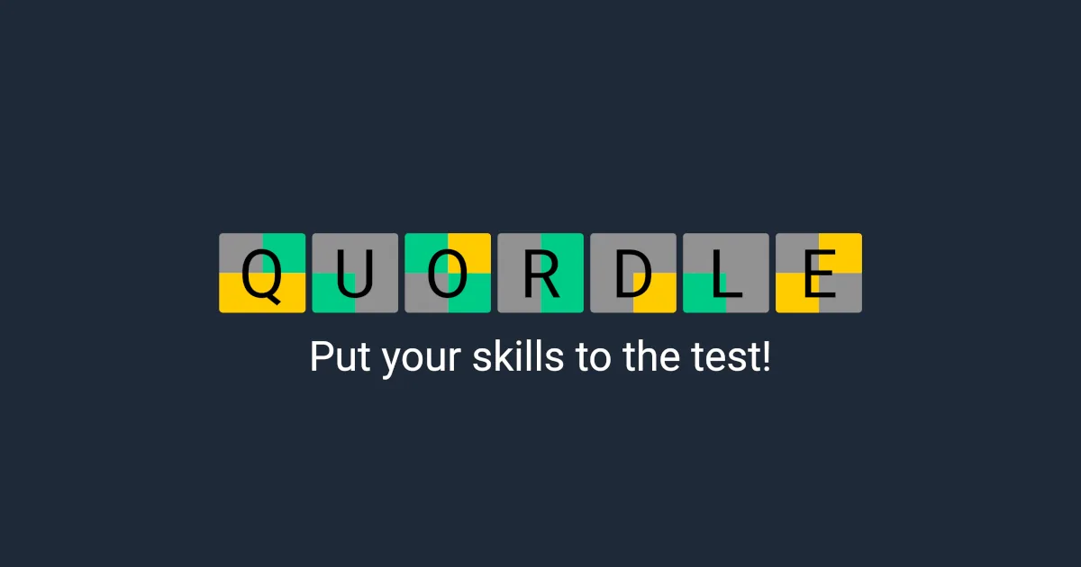 Official Quordle banner from Merriam-Webster